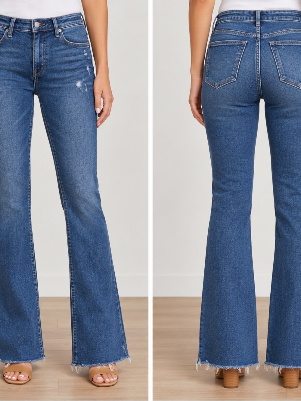 VERVET BY FLYING MONKEY Medium Blue High-Rise Flare Jeans